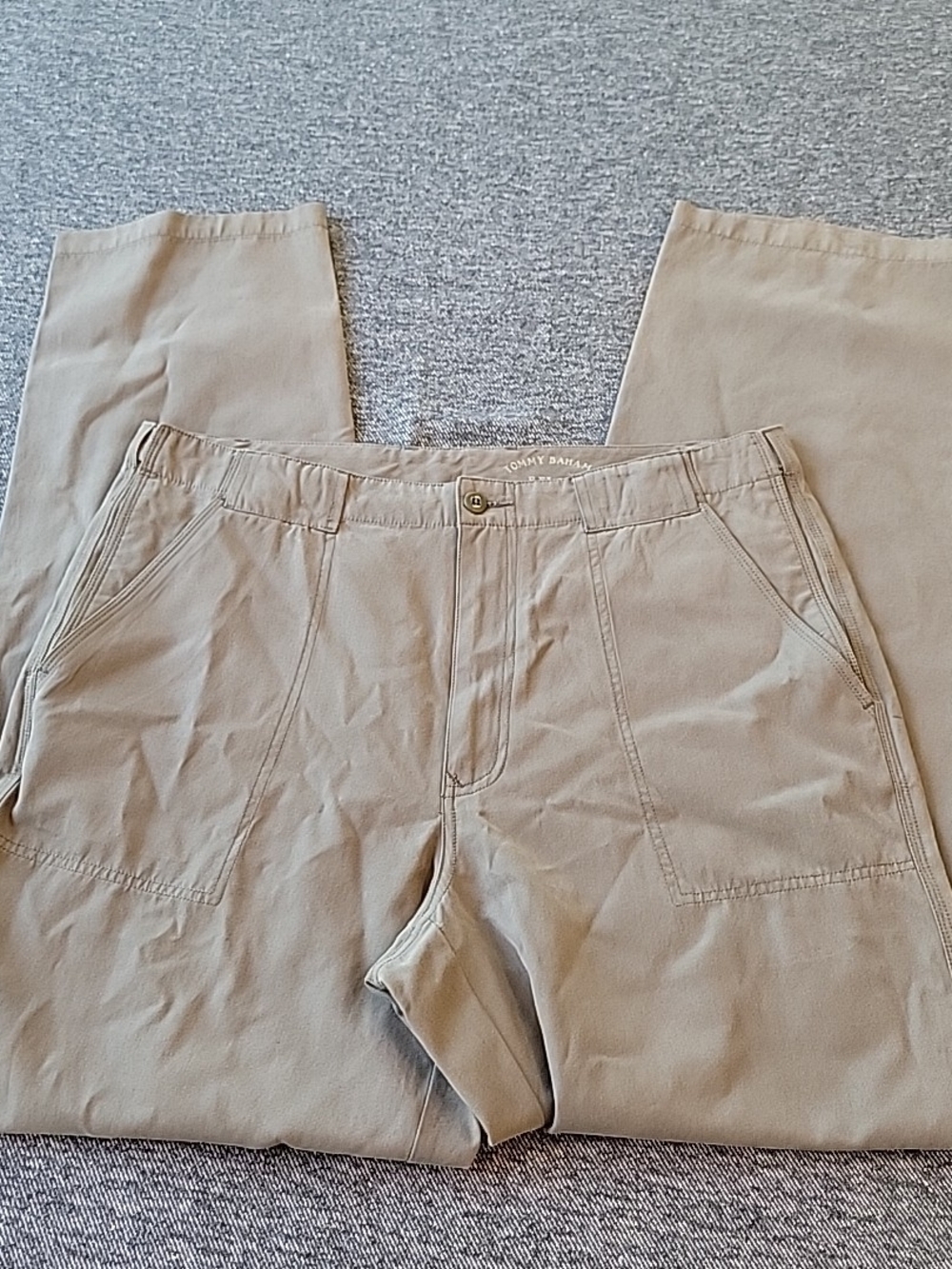 Tommy Bahama Pants Men's 36x34 Relax Silk Blend Gray Cargo Wide Leg Trousers